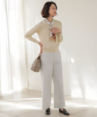 J.PRESS LADIES 【着回し力抜群・オンオフ使える】HIGH GAUGE BASIC Vネック ニット イエロー系