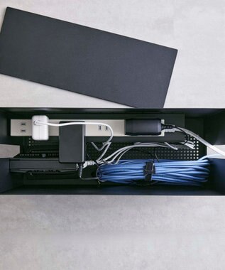 tower キャスター付きケーブル収納ラック タワー ブラック ブラック