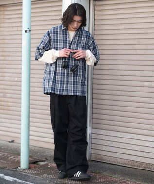 WEGO 【ユニセックス着用ITEM】アンサンブルチェックシャツ（LS） ブルーチェック1