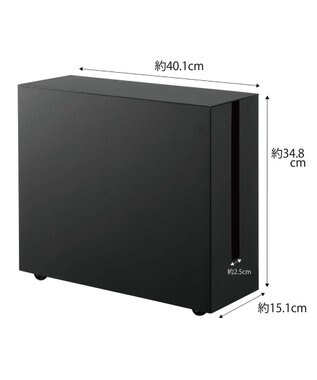 tower キャスター付きケーブル収納ラック タワー ブラック ブラック