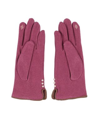 UNBILLION カシュネ cache nez / パールビーズ付きジャージー手袋 ピンク