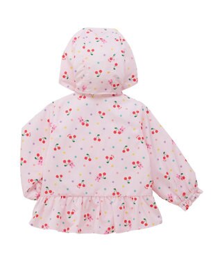 MIKI HOUSE HOT BISCUITS 【80-120cm】キャビット×さくらんぼ 総柄ウインドブレーカー ピンク