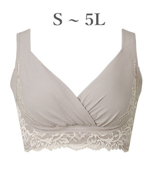 BRADELIS New York 【BRADELIS NewYork peace】綿混キャッチャーカップレースブラ25  ノンワイヤー 補正下着 補整 谷間メイク