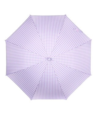 MOONBAT 【キッズ】晴雨兼用日傘 長傘 ギンガムチェック 裾リフレクター 50cm 遮光 遮熱 UV ライトパープル