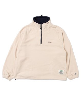 WEGO DISCUSフリースハーフジップPO ホワイトアイボリー