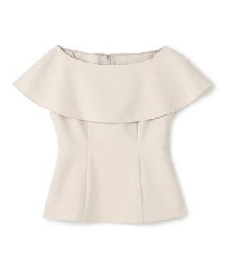 uncrave プルーフダブルクロス ラッフルブラウス グレージュ