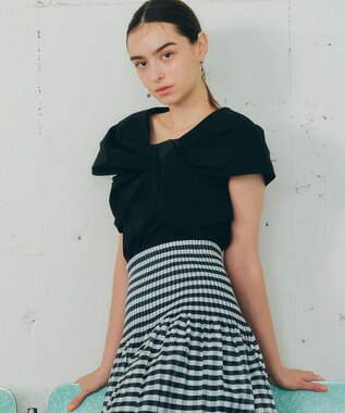 YECCA VECCA リボンデザインブラウス Black