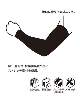 CW-X 【UNISEX】 CW-X 【CHUMS (チャムス)コラボ】 アームカバー 吸汗速乾・抗菌防臭(本体) UVカット率90％以上(本体) 滑り止めゴムつき(腕口) ユニセックス LNR620 /ワコール ブラック