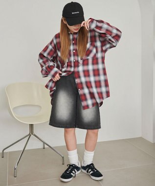 WEGO 【SMサイズ展開】ヴィンテージウォッシュデニムハーフパンツ ブラック