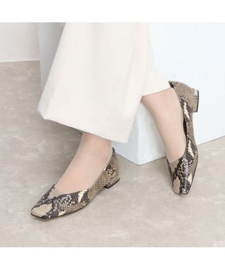 MODE ET JACOMO <MODE ET JACOMO>ローヒールスクエアトゥパンプス ナチュラル