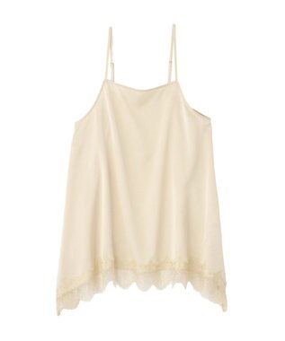AMERICAN HOLIC イレギュラーヘムサテンレースキャミソール Ivory