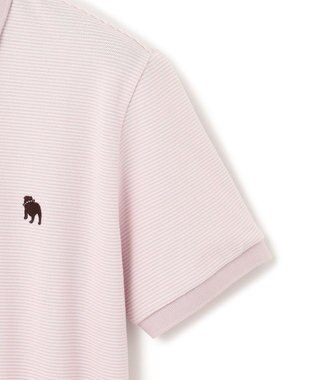 J.PRESS MEN 【大人気】アメリカンコットン鹿の子ボーダー バックブルポロシャツ ライラック系1