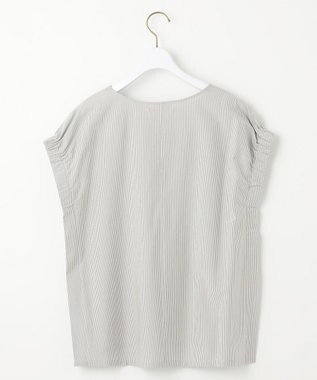 ANY SIS S 【洗える】シルケットストライプフレンチスリーブ カットソー ミントストライプ