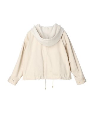 earth music&ecology パーカー付きミリタリーブルゾン Ecru