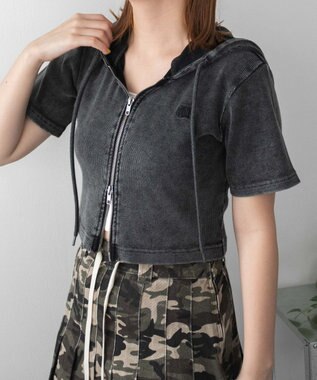 WEGO リブハンソデジップパーカー スミクロ