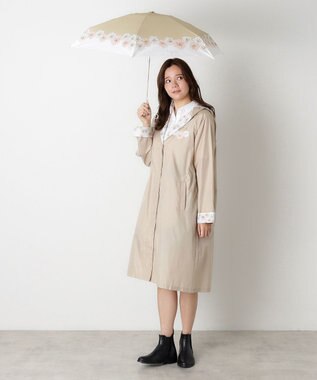 MOONBAT 【UVカット/コンパクト】ポール & ジョー (PAUL & JOE ACCESSOIRES) 折りたたみ雨傘 クリザンテーム ベージュ