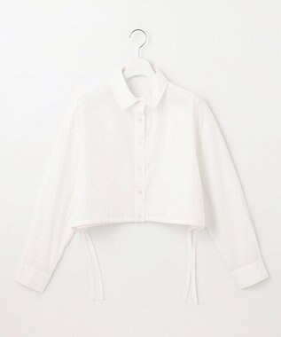 Feroux 【洗える】ショート丈ドロスト シャツ ホワイト系