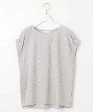 ANY SIS S 【洗える】シルケットストライプフレンチスリーブ カットソー ミントストライプ