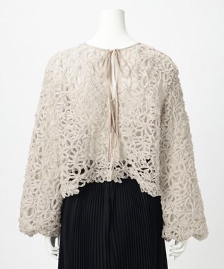 23区 【GOLD LABEL】チュールエンブロイダリー フラワーモチーフ 2WAYブラウス ベージュ系