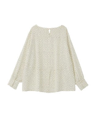 Green Parks ドットイージーケアバックスリットブラウス Dot