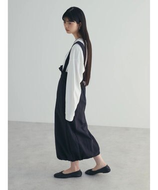 Green Parks armonia. サスペンダー付きスカート Black