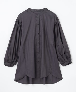 ANY シルキーソフトスタンドカラーシャツ チャコール