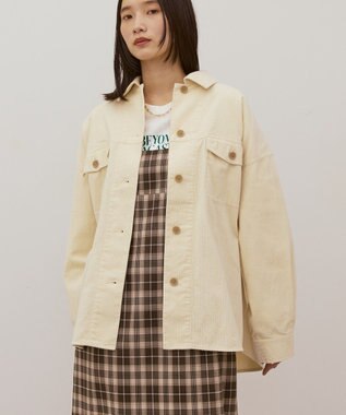 AMERICAN HOLIC コーデュロイCPOシャツジャケット Ivory