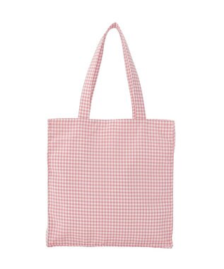 Maison de FLEUR ブランドロゴ刺繍ギンガムスクエアトート Pink