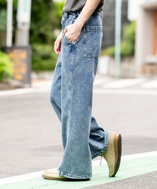 WEGO ローライズバギーフレアデニムパンツ デニム中濃加工色
