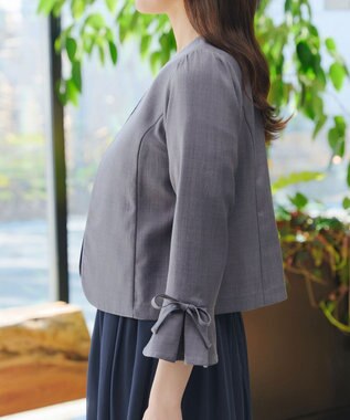 Tiaclasse リボン袖ジャレロ チャコールグレー