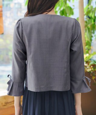 Tiaclasse リボン袖ジャレロ チャコールグレー