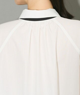 Green Parks ボウタイリボン付裾バルーンシャツワンピースⅡ Off White