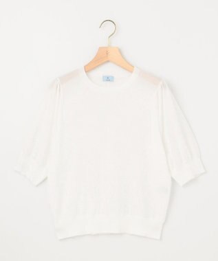 組曲 L シアーパフ袖 ニット アイボリー系