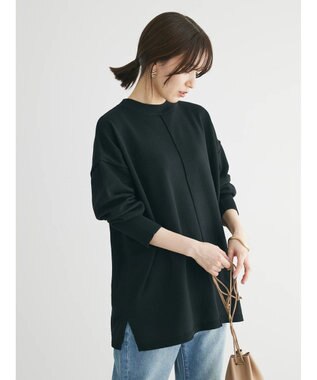 Green Parks もちやわ　ニットチュニック Black