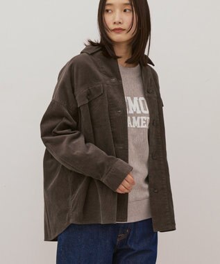 AMERICAN HOLIC コーデュロイCPOシャツジャケット Charcoal Gray