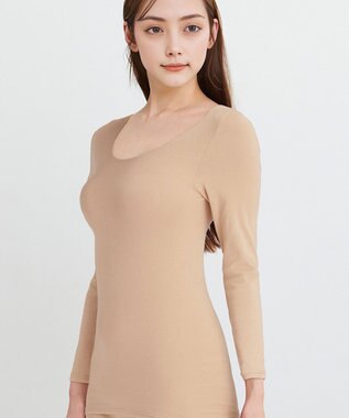 WACOAL あったかインナー 【ふんわりあったか】 8分袖 長袖 天綿オーガニックを使用 あたたかい ムレにくい しなやかでやわらかい 3Lまで対応 大きいサイズ レディース CLD310 /ワコール カラシ