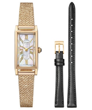 CITIZEN 【替えバンド付き2way 限定モデル】電池交換不要のメッシュバンドモデル EG7043-33D