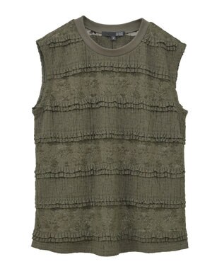 Green Parks ・ＳＵＧＡＲ　ＳＰＯＯＮ　フリルレースノースリーブ Khaki