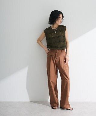 Green Parks ・ＳＵＧＡＲ　ＳＰＯＯＮ　フリルレースノースリーブ Khaki