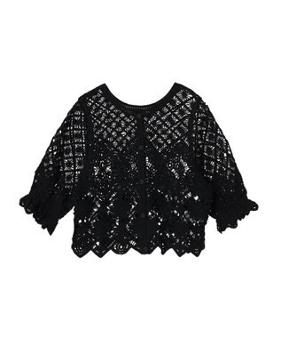 Green Parks ・ＳＵＧＡＲ　ＳＰＯＯＮ　２ｗａｙクロシェカーディガン Black