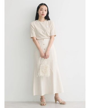 earth music&ecology フロントボタンマーメイドスカート Ivory