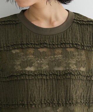 Green Parks ・ＳＵＧＡＲ　ＳＰＯＯＮ　フリルレースノースリーブ Khaki