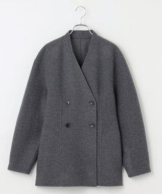 #Newans ウエストシェイプリバーコート グレー