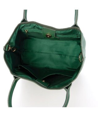 UNBILLION ペルケ perche / 牛革ドット刺繍2wayトートS グリーン