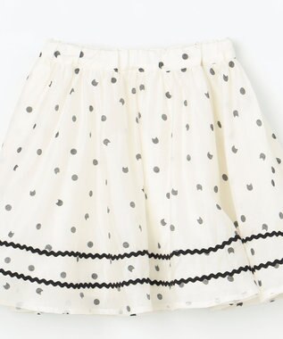 ANY KIDS ネコ×ドット スカート エクリュ