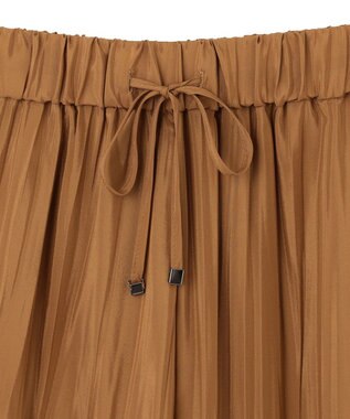 ICB 【洗える】 ハイカウントPeブロード プリーツパンツ キャメル系