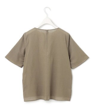 ICB 【洗える】コットンリップル Tブラウス オリーブ系