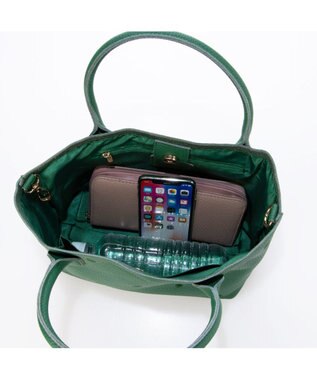 UNBILLION ペルケ perche / 牛革ドット刺繍2wayトートS グリーン