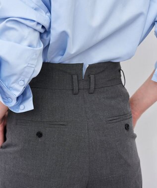 uncrave TRツイル ワイドトラウザー チャコール