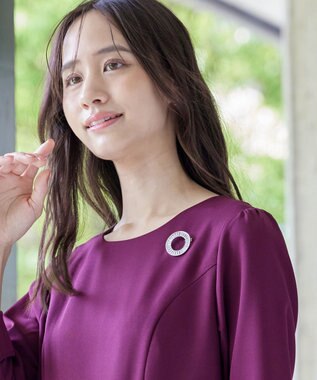 Tiaclasse ガラスサークルブローチ シルバー